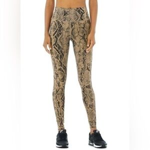 ALO Yoga Snake Print Leggings - Tan and Black Size M